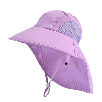 Children Summer Bucket Hats UV Protection Outdoor Beach Sun Hat Boy Girl Flap Cap Adjustable Wide Brim Cap