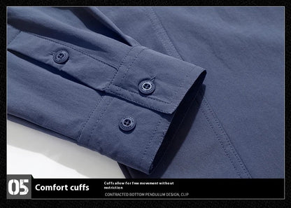 Spring Men Long Sleeve Shirts Mens Tactical Work Outdoor Cargo Shirts Men Summer Casual Breathable Quick Dry Safari Hiking Shirt