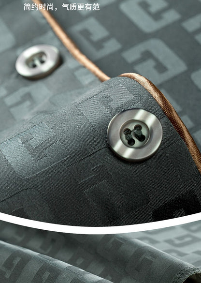 Ice Silk Pajamas Men's Spring and Summer Light and Breathable Simulation Silk Satin Short-sleeved Shorts Youth Simple Loungewear