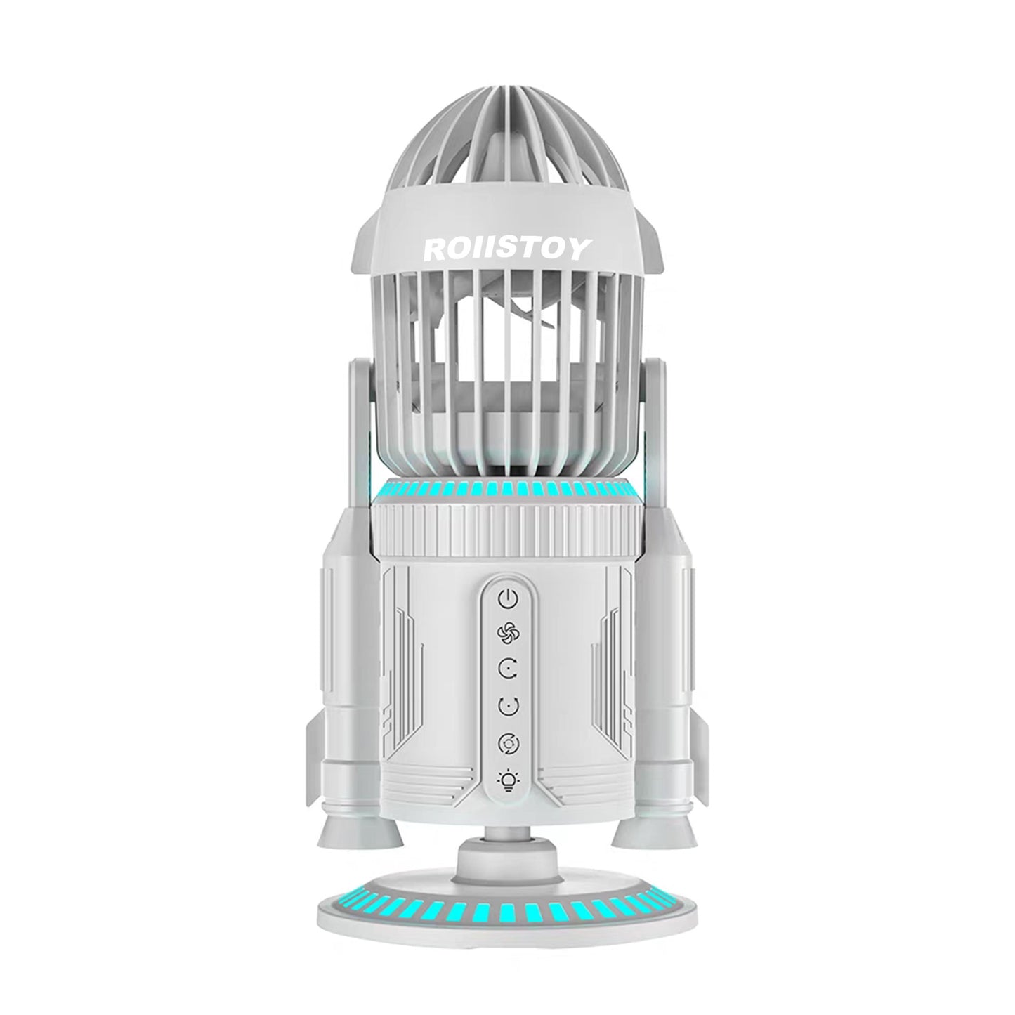 Creative Rocket Desktop Fan Battery Powered USB Rechargeable 3 Speed Quiet Cooling Fan for Office Desk Study Room Outdoor