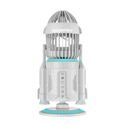 Creative Rocket Desktop Fan Battery Powered USB Rechargeable 3 Speed Quiet Cooling Fan for Office Desk Study Room Outdoor