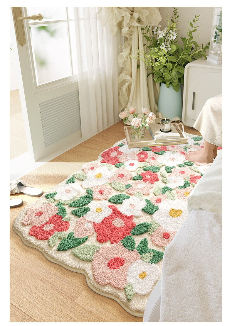 Forest Moss Rug, Premium Flocked Bedroom Living Room Decor Carpet, 3D Textured Surface, Handcrafted High-Density Weave