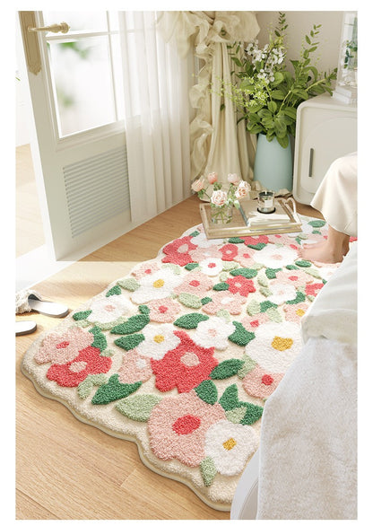 Forest Moss Rug, Premium Flocked Bedroom Living Room Decor Carpet, 3D Textured Surface, Handcrafted High-Density Weave