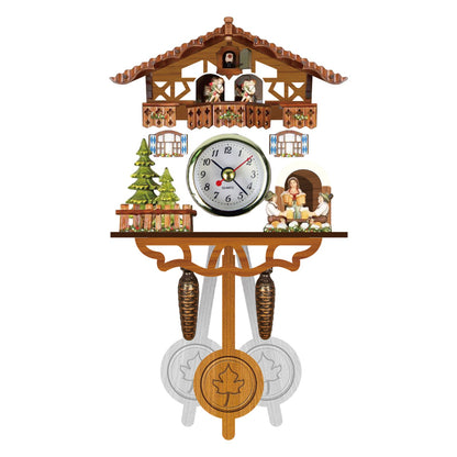 Bird Time Bell Swing Alarm Watch Imitation Wood Style With Easy-to-Read Dials Cuckoo Clock CM012