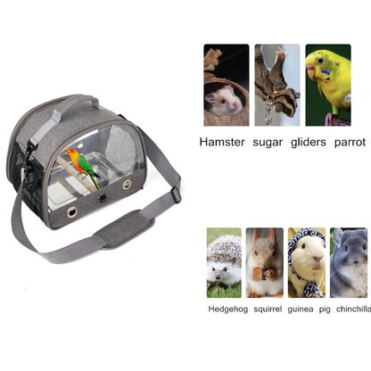 Mochila Transportadora para Papagaio, Mochila para Pássaros com Poleiro, Gaiola Portátil com Janela Lateral Dobrável, para Periquito, Periquito-australiano, Pequenos Animais de Estimação, Gaiola de Viagem