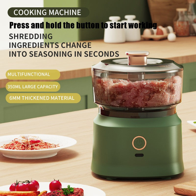 350ml Mini Processador Elétrico Sem Fio de Alho, Dupla Função, Para Purê de Alho, Recarregável Via USB, Triturador de Alimentos Para Cozinha, Moedor de Carne e Vegetais