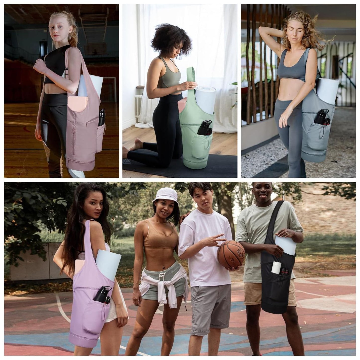 Yoga Mat Bag ?arrier - Multi-Functional Yoga Mat Carrier Bag with Water Bottle Pocket - Versatile Gym Yoga Mat Bags for Women