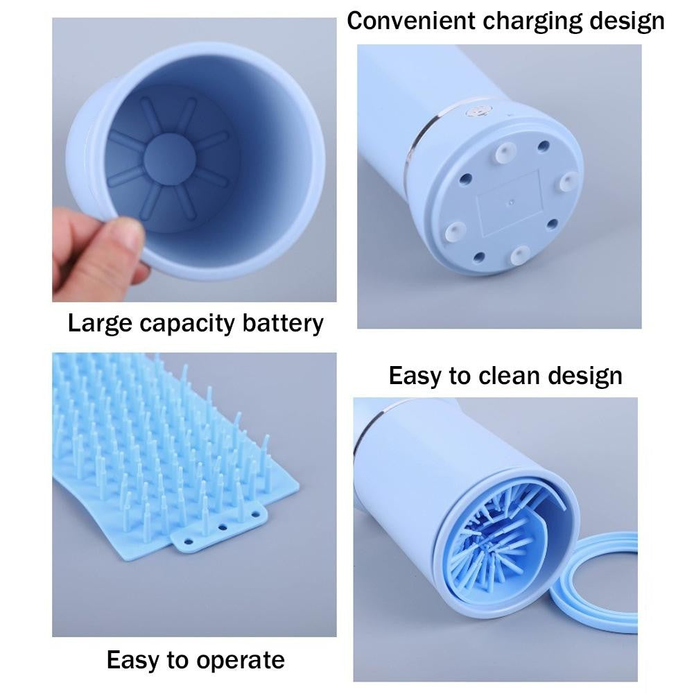 Lavador Portátil de Patas para Cães Limpador Automático de Patas de Animais de Estimação Massageador Elétrico de Patas Recarregável USB Projetado para Cães e Gatos Pequenos a Médios