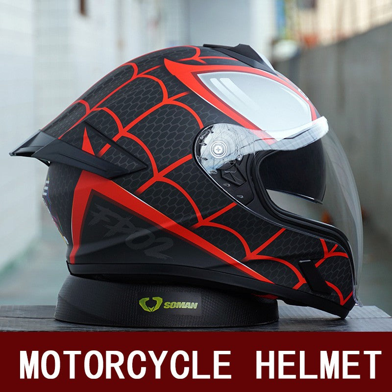 Capacete de motocicleta masculino e feminino com lente dupla antiembaçante integral para motoqueiro com pedal de cruzeiro e capacete universal para todas as estações com certificação DOT