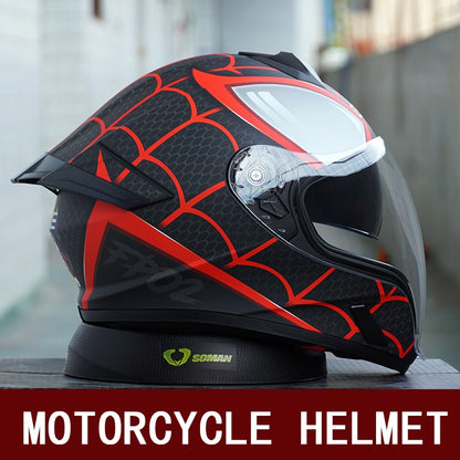 Capacete de motocicleta masculino e feminino com lente dupla antiembaçante integral para motoqueiro com pedal de cruzeiro e capacete universal para todas as estações com certificação DOT