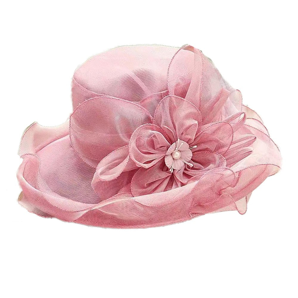1 Chapéu Feminino De Organza Com Babados E Aba Larga Chapéu De Sol De Verão Para Noivas Estilo Europeu E Americano Chapéu Requintado Para Festas E Praia