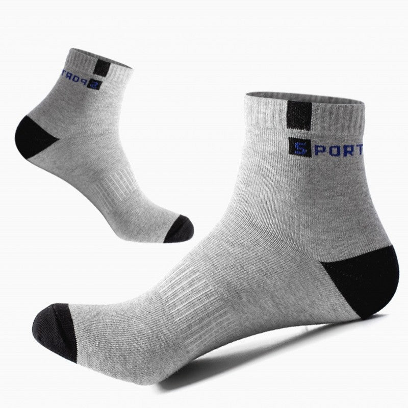 Meia de Algodão Masculina Esportiva Respirável Macia Letras Moda Tênis Cano Médio Alta Elasticidade Meia Toalha Sox Corrida Verão