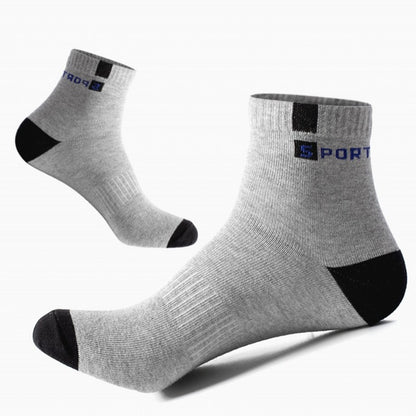 Meia de Algodão Masculina Esportiva Respirável Macia Letras Moda Tênis Cano Médio Alta Elasticidade Meia Toalha Sox Corrida Verão