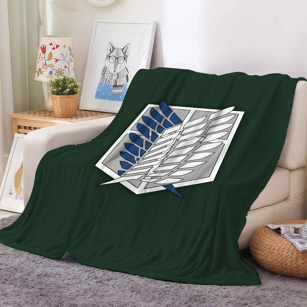 Adventure anime A-Attack O-On T-Titan Blanket For Sofa Office Bed Plane Travel Sleep Read Relax Camping Soft And Warm