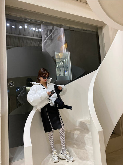 Lautaro Autumn Soft Black Pu Leather Midi Skirt Women with Double Slit Zipper High Waist Korean Style Fashion 2021 Streetwear