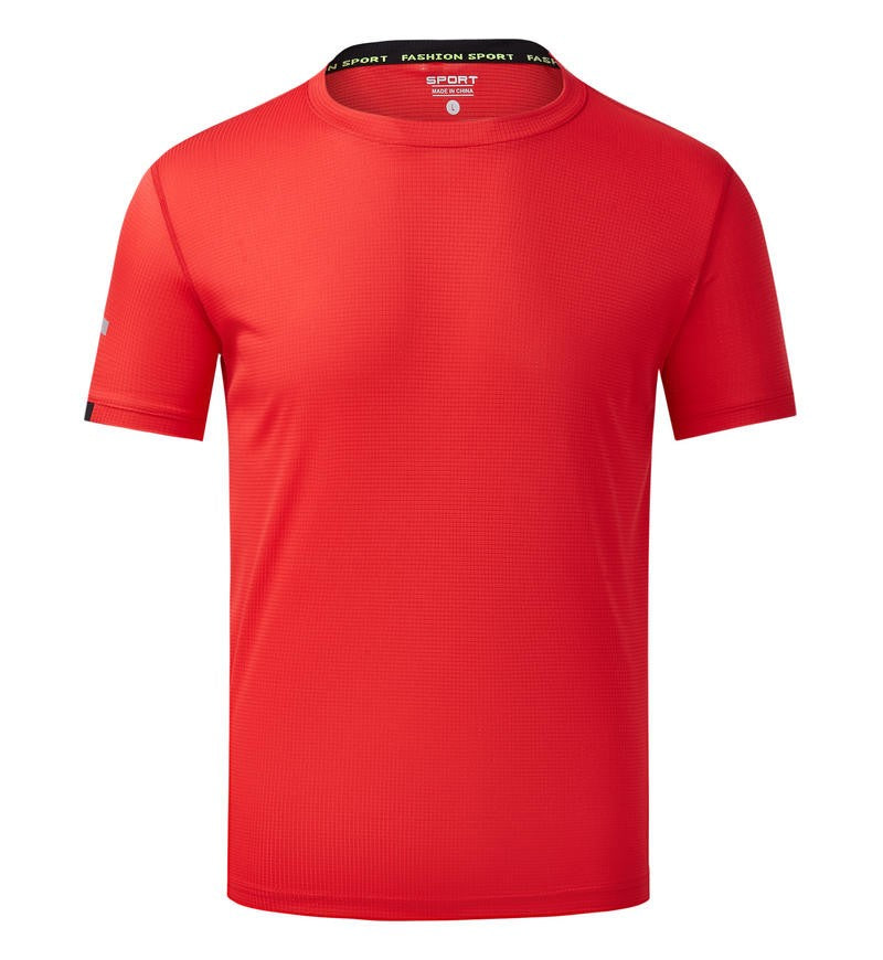 Leisure sports T-shirt printed with logo, quick drying, breathable, elastic summer short sleeved customized embroidery printed w