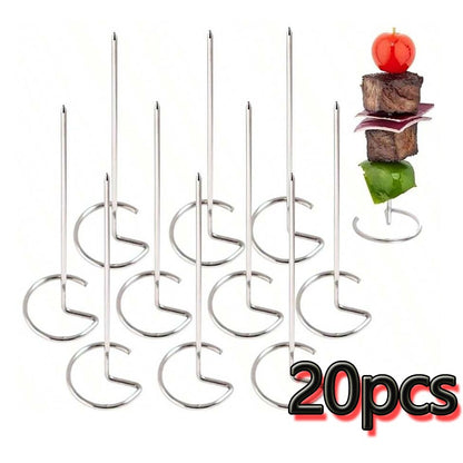 10/20/30pcs Kabob Skewers Stainless Steel Sticks For Grilling Reusable Kebab Tool Barbecue Stainless Steel BBQ Stick Chicken