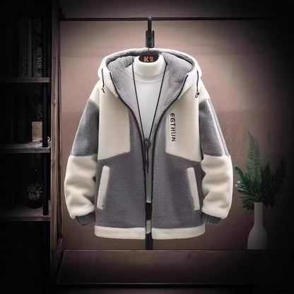 2025 Men's Lamb Wool Jacket Autumn Winter Loose Padded Thickened Jacket Plus Size 6XL 110kg Also Wearable Clothes Cardigan