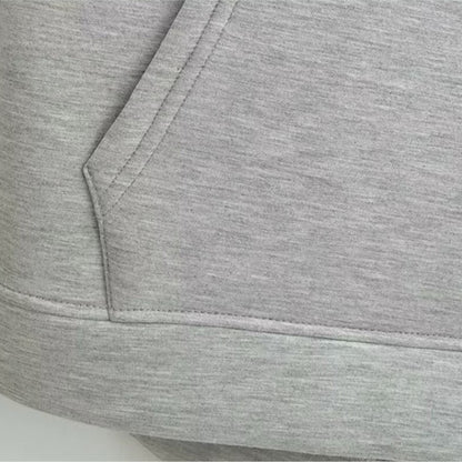 Alobee Autumn Women Gray Black Jacket With Hood Long Sleeve Zipper Jacket Coat Woman Loose Casual Big Pocket Outerwear Coat Tops