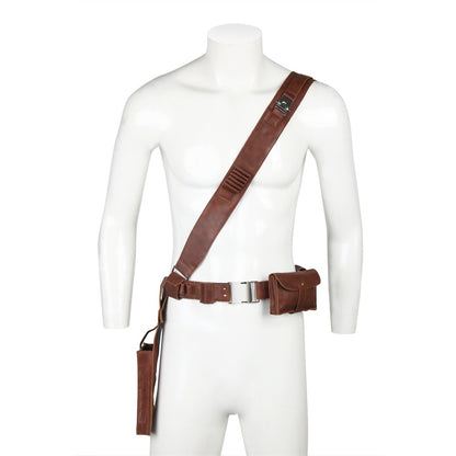 Takerlama 1pcs The Mandalorian Leather Belt With Gun Holster Cosplay Props Replica for Adults Size S-L