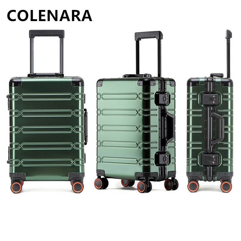 COLENARA Mala de Viagem 20" Liga de Alumínio e Magnésio 24"29" Mala de Bordo Negócios com Rodinhas Mala de Grande Capacidade