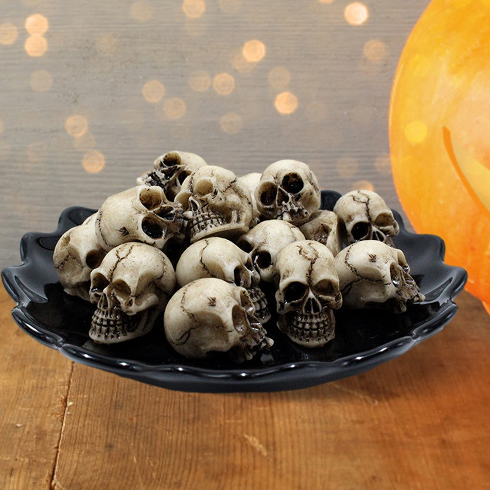 20-100 Peças Mini Figura de Crânio Halloween Caveiras Miniatura Cabeças Criativas Tema de Festival Jardim Paisagístico Decorações para Vasos de Plantas