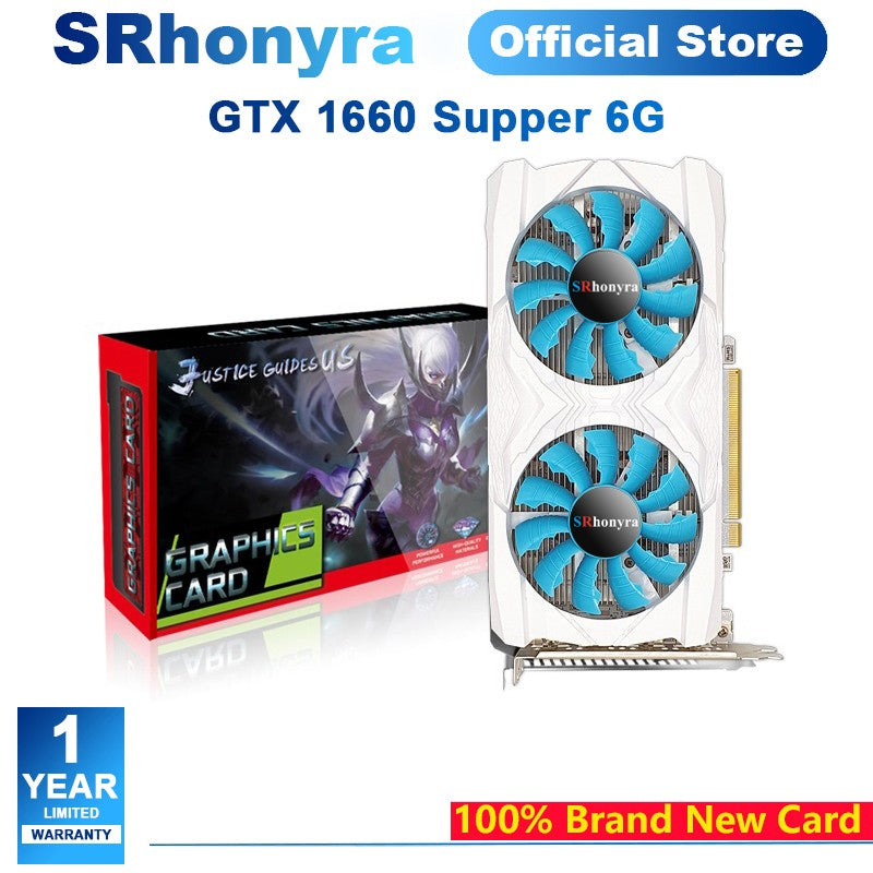SRhonyra RX 580 590 GME GTX 1660 Super 1660 Ti 1050 Ti Gaming Graphics Card 8/6/4GB GDDR5/6 GPU for PC Desktop Computer