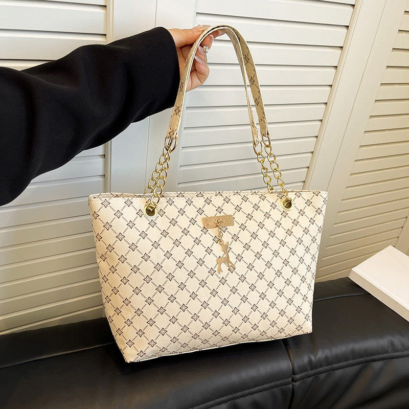 2024 Autumn and Winter New Presbyopic Handbag Shoulder Bag Large Capacity Tote Bag Women's Bag