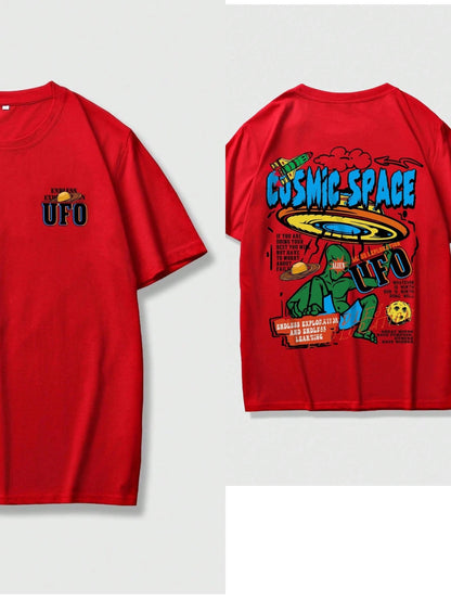 UFO 2024 New Men's T-shirt Luxury Brand Clothes Harajuku Y2k Graphic T Shirts Men Oversized T Shirt Free Shipping Printed