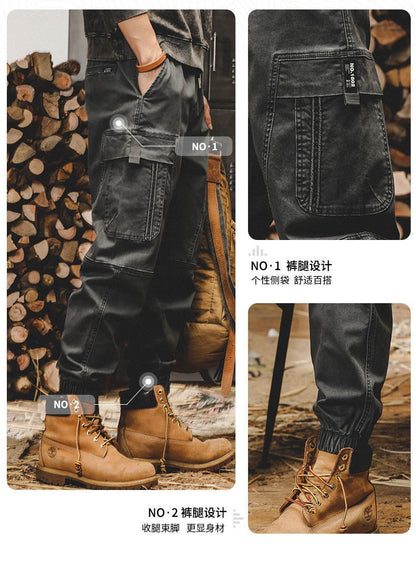 Calça Cargo Masculina ARENS Techwear Preta Calça Cargo Masculina Vintage Japonesa Streetwear Hip Hop Bolsos Estilo Safari Casual Solta