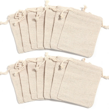 5-10Pcs/Lot Natural Linen Burlap Bags Jute Gift Bag Drawstring Gift Bags Ornament Pouch Cosmetic Washing Storage Candy Party Bag