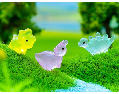 10-100PCS Creative Glow in The Dark Dinosaur Figurines Luminous Mini Resin Dinosaurs Toys for Christmas Fairy Garden Decor Gifts