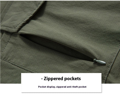 Summer Men Casual Breathable Long Sleeve Shirts Mens Military Cargo Multi-Pocket Shirt Man Outdoor Safari Work Shirt Blouses Top