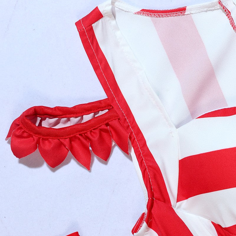 Halloween Joker Cosplay Costume Red Gorgeous Tower Skirt Adult Circus Party Dress Terror Disguise Costume Performance Show Set