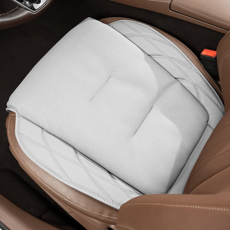 Nappa Leather Car Seat Cushion Rear Integrated Lumbar Support for All Seats Breathable Ventilated Comfort Auto Accessories