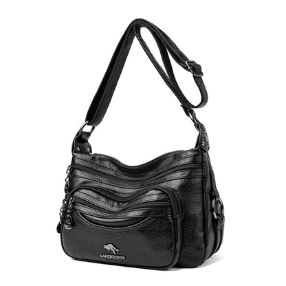 Top Quality Pu Leather Female Crossbody Multiple Pockets Bag Elegant Shoulder Bags for Women Casual Purses and Handbags Sac 2026
