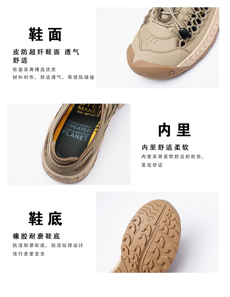 Sandals men's tide summer new style leather toe cap outdoor leisure sports hollow sandals beach shoes