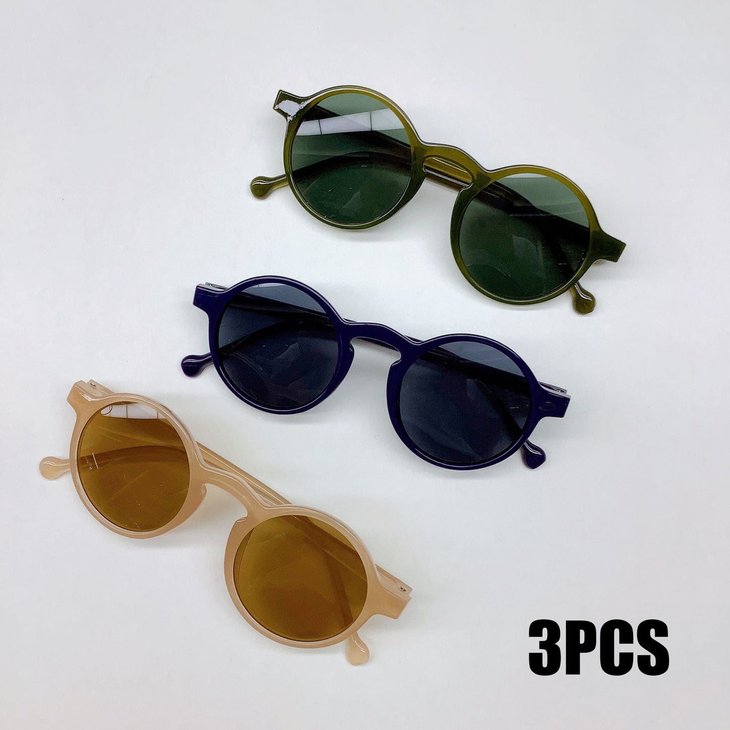 3PCS  Fashion  Glasses Trendy Running Volume Personalized UV400 Resistant Children's Sunglasses