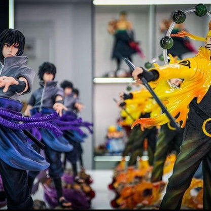 Boneco de Anime Naruto de 37cm Quente Rikudousennin Mode? Uzumaki Naruto Uchiha Sasuke Figuras de Ação GK PVC Coleção Modelo de Desenho Animado Brinquedo