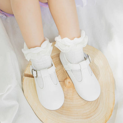 Meckior 2024 New Kids Girls Shoes New Moccasins Candy Color Soft Bottom Non-slip Children's Shoes Fashion Party Princess Shoes