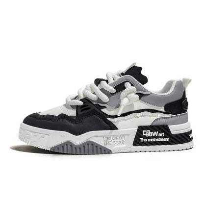 Men's Trendy Skate Shoes, Comfy Non Slip Casual Lace Up Sneakers For Men's Outdoor Activities