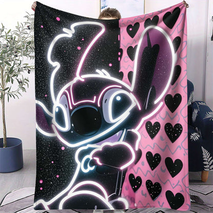 Disney Dream Stitch Print Blanket Multifunctional Flannel Blanket Birthday Gift for Home Outdoor Travel Camping Nap Cover