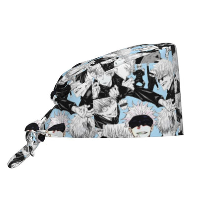Custom S-Satorues G-Gojoes Cartoon Scrubs Cap Surgical Hats Women Men Skilled Operating Room Cap Operator Hats Lab Works Hat