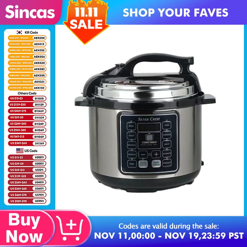 Panela de Arroz 220V/110V Panela de Arroz Doméstica de Grande Capacidade Panela Elétrica de Pressão Inteligente Antiaderente Multicooker