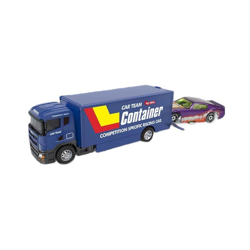Minicaminhão de Reboque de Contêiner 1:64 Brinquedo Modelo de Liga Série de Carros Diecast com Veículos de Metal de Fricção Modelo Clássico Presente Infantil