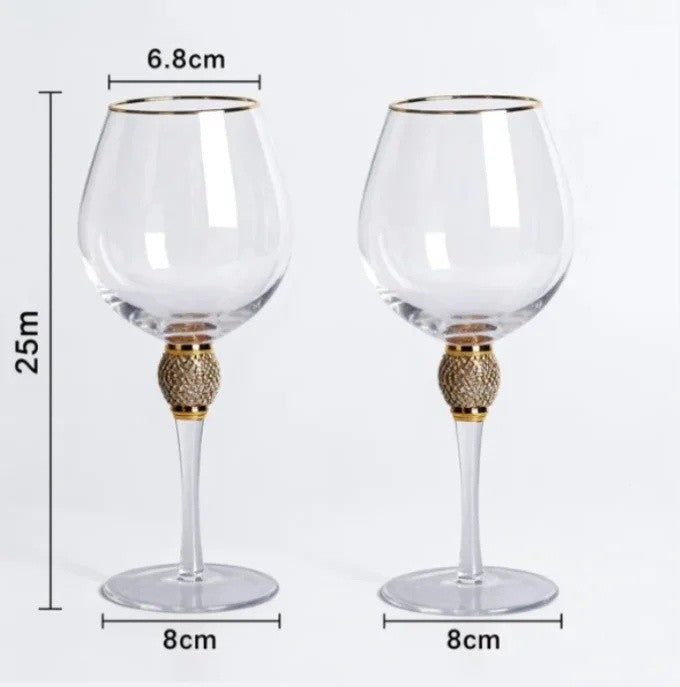 Conjunto 2 Peças Taças de Cristal Luxo Vinho Tinto Copos Altos para Festa Champanhe Flute Copos de Beber