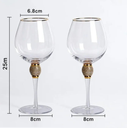 Conjunto 2 Peças Taças de Cristal Luxo Vinho Tinto Copos Altos para Festa Champanhe Flute Copos de Beber