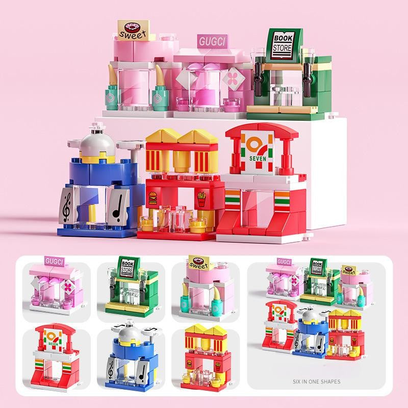 6 in 1 Mega City Building Set - Police Car, Fire Truck, Crane, Tank, Helicopter & More, Construction Engineering Toys Gift