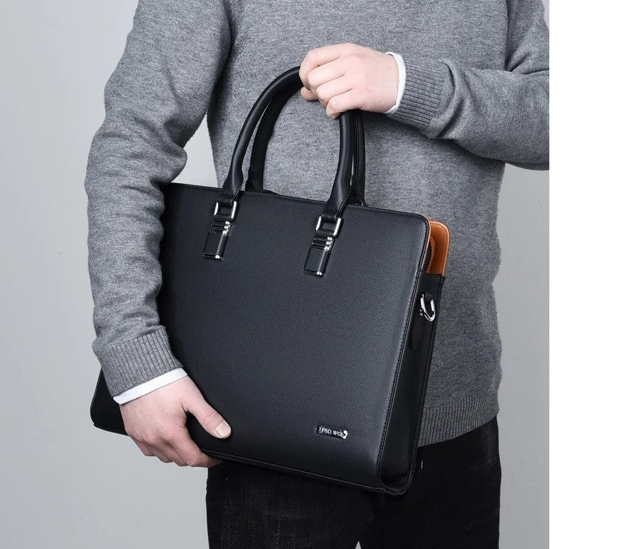 MOTAORA Genuine Leather Laptop Bag Men 14-15.6 Inch Business Briefcase Work Messenger Bag for MacBook HP Dell Acer