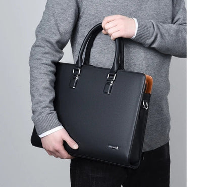 MOTAORA Genuine Leather Laptop Bag Men 14-15.6 Inch Business Briefcase Work Messenger Bag for MacBook HP Dell Acer